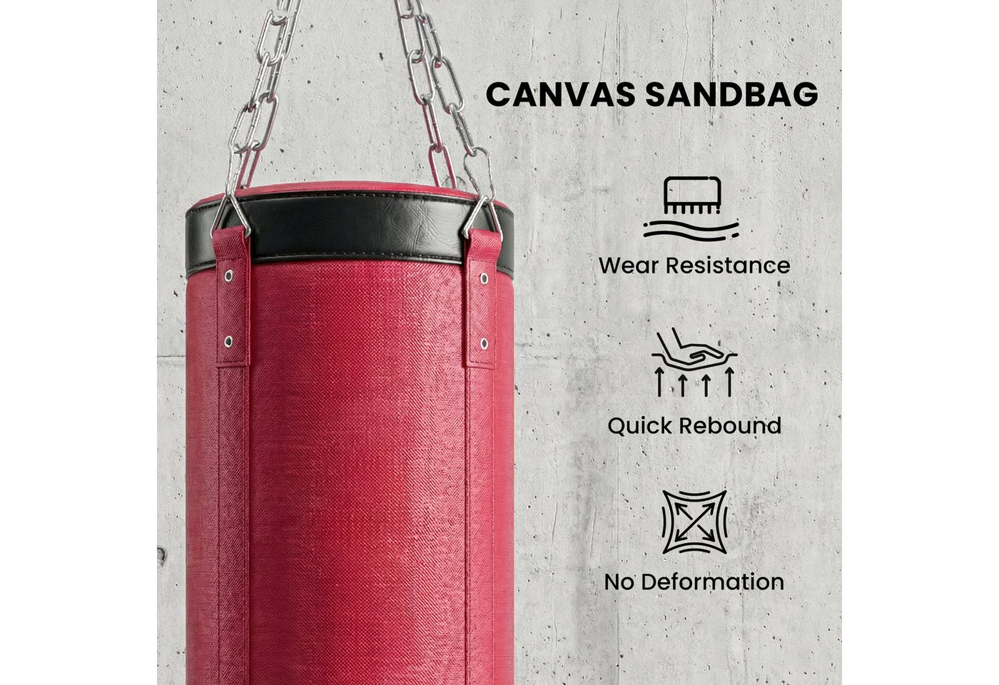 SPORTNOW Boxsackhalterung Boxsack Trainingsgerät Höhenverstellbar Freistehend Stahl, (bis 0 Zoll, Boxsackhalter, 2-tlg., Boxsackständer, für Heimtraining Fitnessstudio) Bild 3