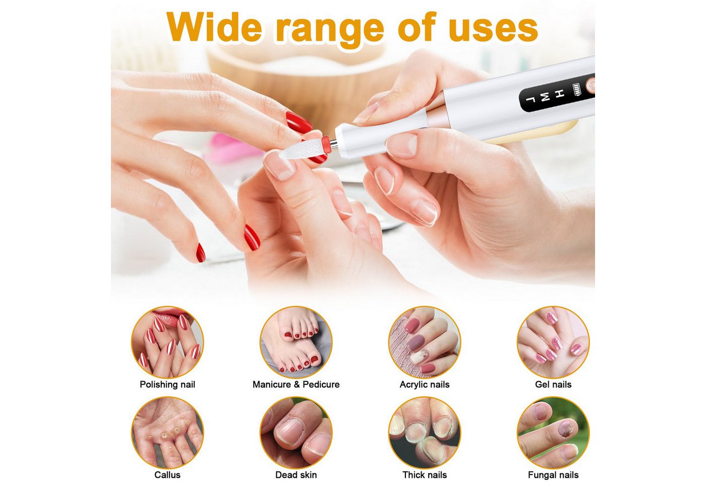 inschimmer Maniküre-Pediküre-Set Kabellose Nagelfräser Elektrische Nagelfeile Maniküre Pediküre Set
