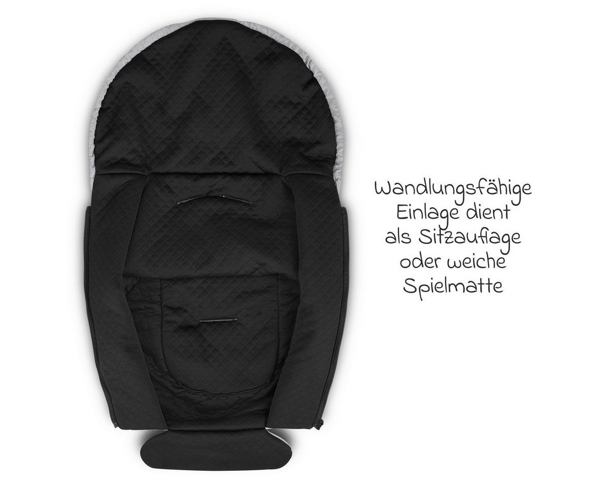 ABC Design Babyschale Tulip - Black, ab: Geburt, bis: 15 Monate, Baby Autositz - ab Geburt - 15 Monate (45 cm - 85 cm) inkl. Fußsack