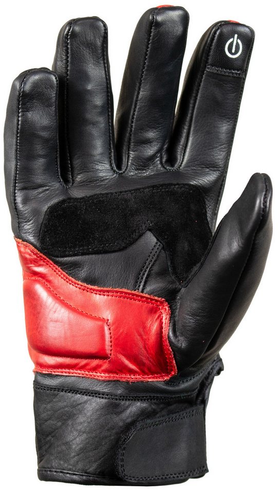 MDM Motorradhandschuhe Retro Motorradhandschuhe Leder mit Knöchelschutz, Touchfunktion Perforierte Ledereinsätze für bessere Luftzirkulation Bild 2