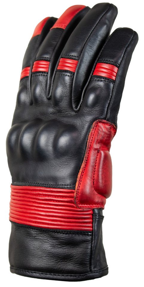 MDM Motorradhandschuhe Retro Motorradhandschuhe Leder mit Knöchelschutz, Touchfunktion Perforierte Ledereinsätze für bessere Luftzirkulation Bild 5