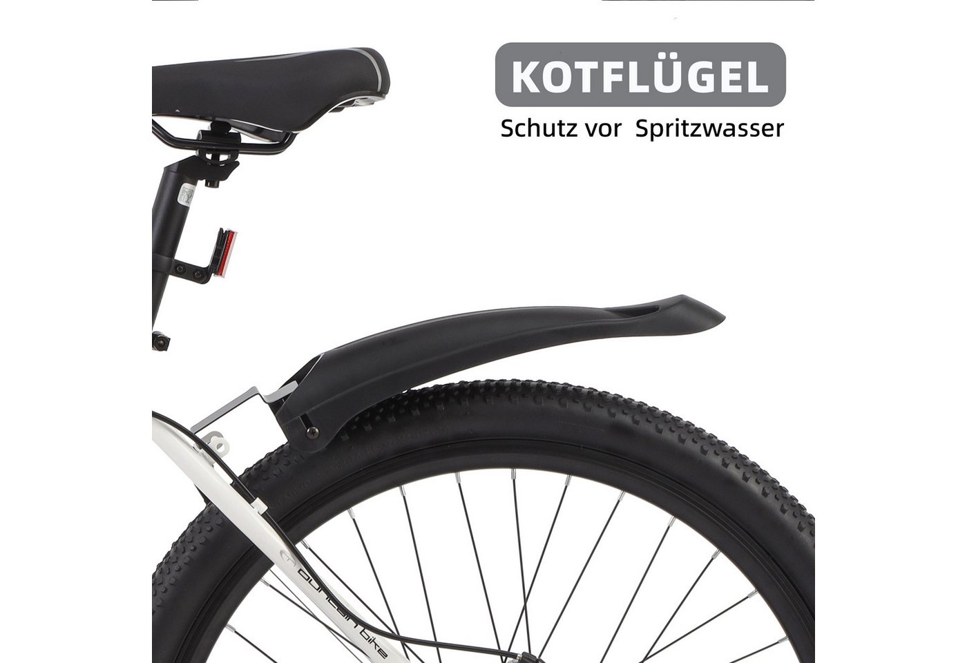 Lauxjack Mountainbike 28 Zoll, Weiß, Shimano, Scheibenbremsen und Federgabel, 21 Gang Shimano Tourney RD-TY300/200 Schaltwerk, Kettenschaltung, (Set), Hardtail MTB für Damen und Herren, Alltag, Arbeitsweg und Freizeit Bild 5