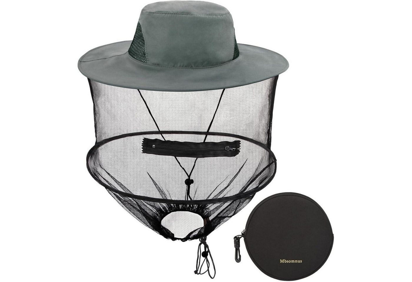 LuxusKollektion Fliegenhaube Imkerhut Moskitonetz Grau Sonnenhut mit abnehmbarem Kopfnetz Schnell