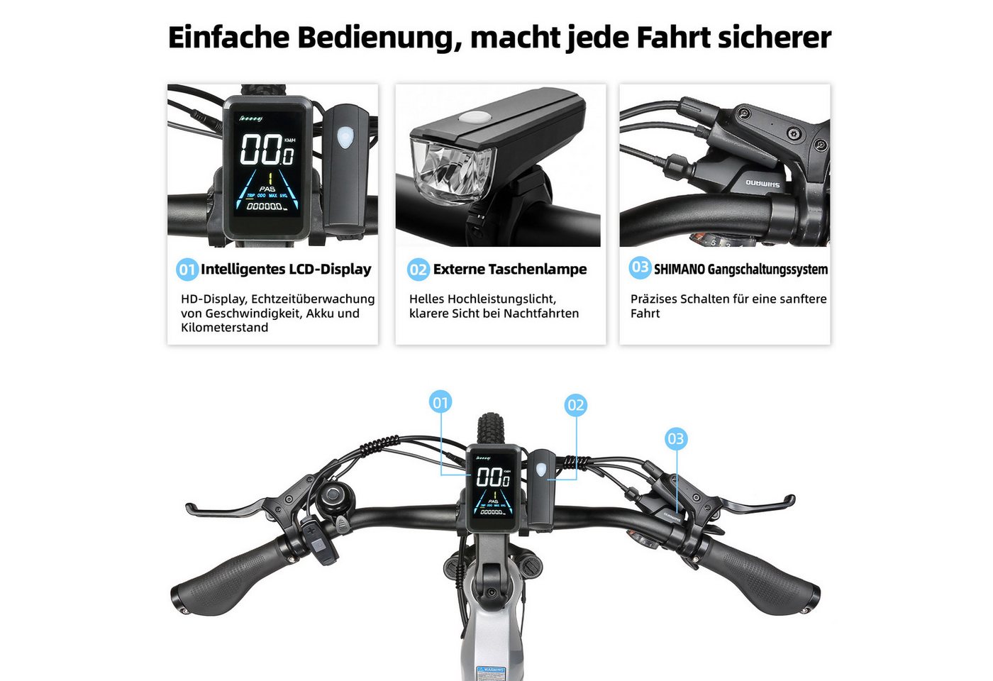 TTGO E-Bike Cityrad 28 Zoll, Fully, Vollfederung, 120km, Drehmomentsensor, mit Bremslicht, 7 Gang Shimano, Kettenschaltung, Heckmotor, 720 Wh, (Hydraulische Scheibenbremsen, 5 Stufen, Farb-LCD-Display), Lockout-Federgabel, 70Nm, Pedelec, Elektrofahrrad für Damen und Herren