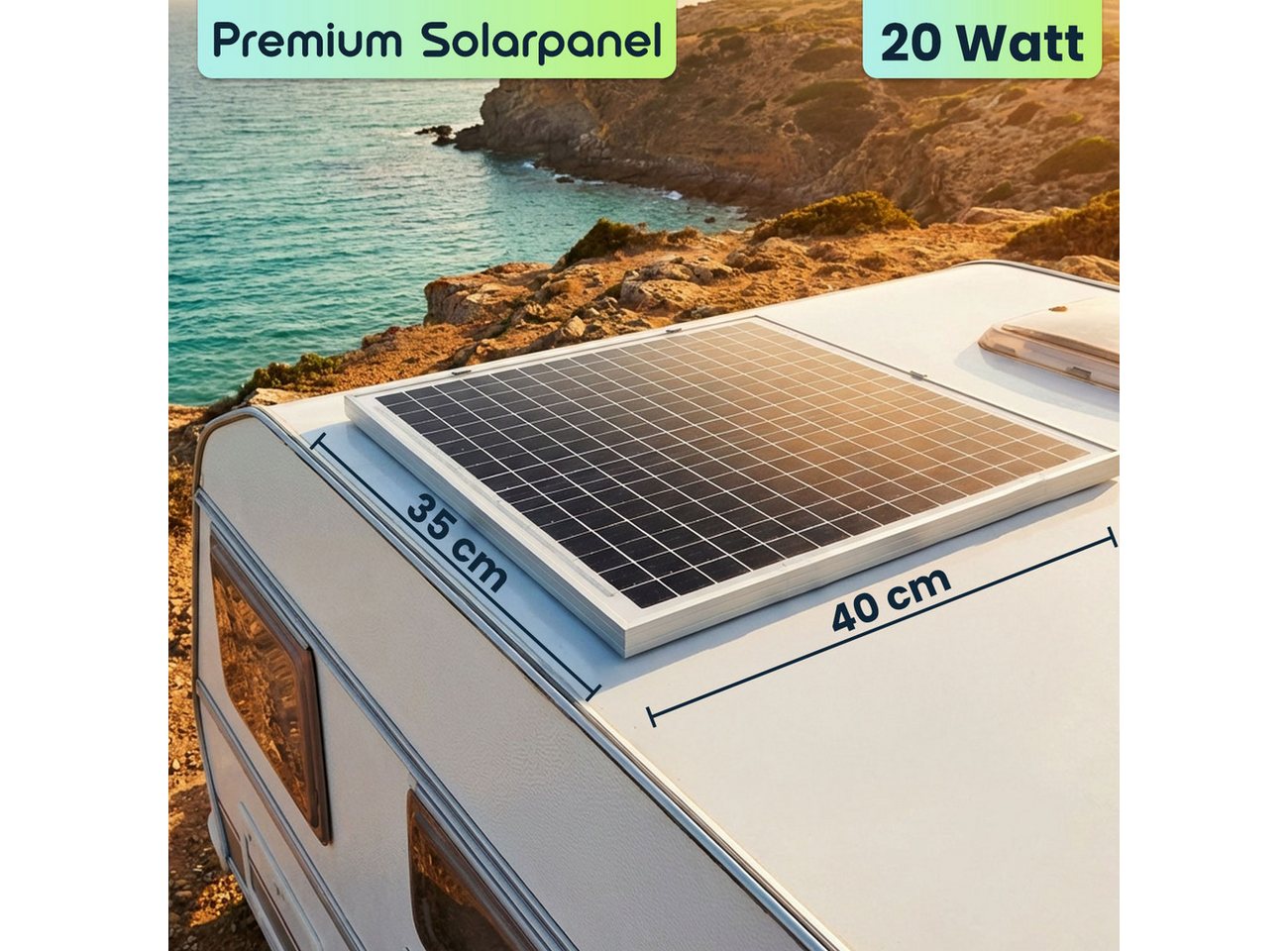 shop'n smile ideoon Mobiles Powerstation Set 88,8Wh 20W Solarmodul 230V Steckdose Leuchte Powerstation (20W Leistung, Max. Netzspannung (Vmp): 19,5 V, Leerlaufspannung (Voc): 21,8 V V), 20W Modul IP65, 230V, PD 65W & LED-Leuchte Bild 2