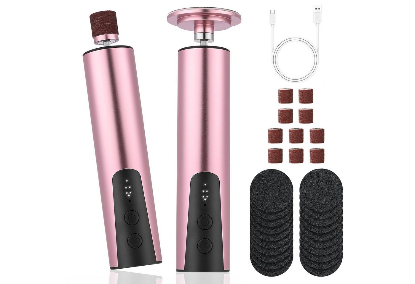 AKKEE Elektrischer Hornhautentferner 2 in 1 Nagelfeile, Fußpflegegerät-Set, 6-stufig einstellbar Bild 4
