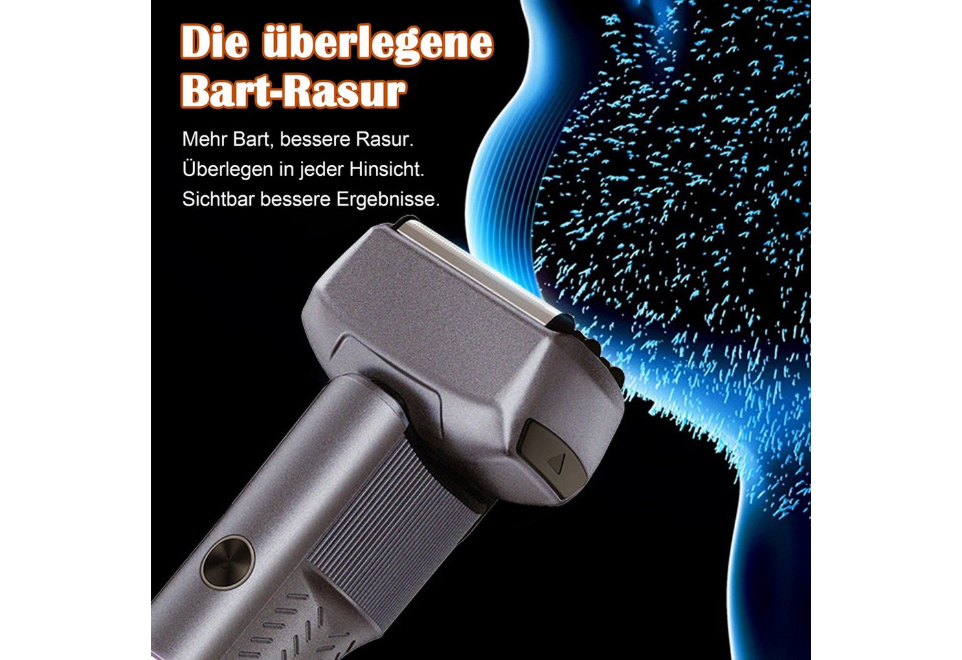 Luckice Elektrorasierer Elektrorasierer für Herren, 5-fach Schneidsystem & Präzisionstrimmer, Folienrasierer nass & trocken wasserdicht,LED-Display,90 Min., flexibler Trimmkopf für Konturen,Akku USB-C Bild 3