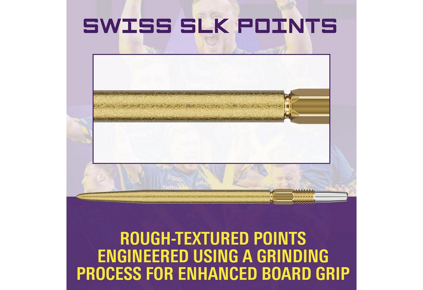 TARGET DARTS Dartpfeil 2 Set / 6 Stück Swiss Point SLK Luke Littler Dartspitzen 42MM - Gold