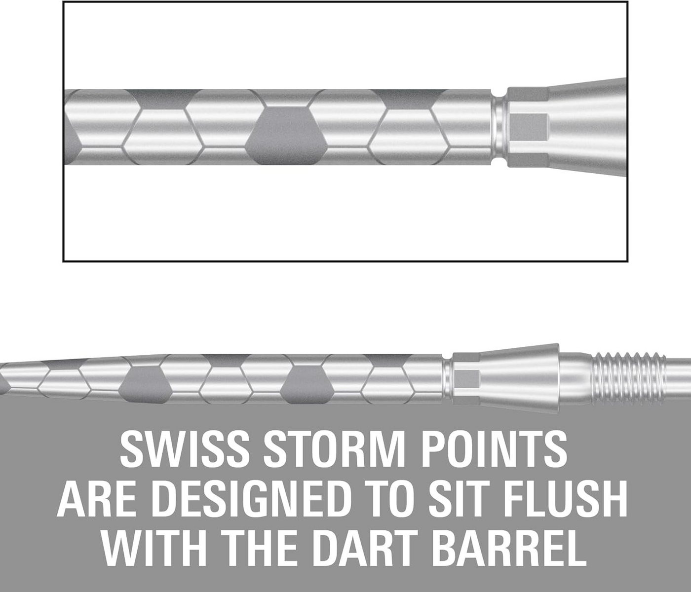 TARGET DARTS Dartpfeil 2 Set Swiss Point Storm Steel, Onyx (6 Stück) 30 MM  Silber Bild 3