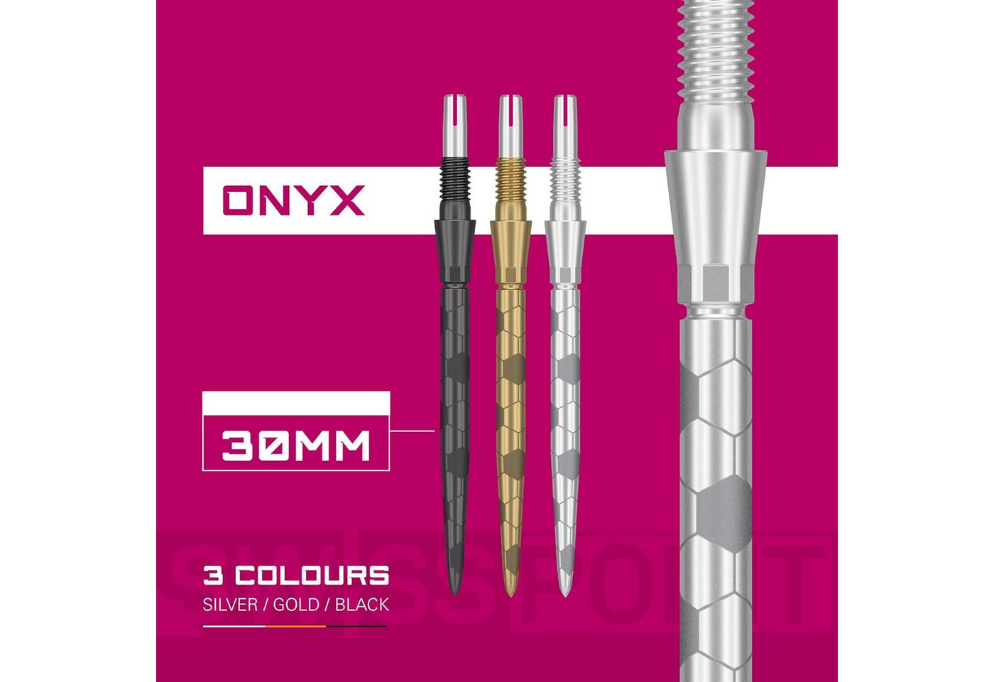 TARGET DARTS Dartpfeil 2 Set Swiss Point Storm Steel, Onyx (6 Stück) 30 MM  Silber Bild 4