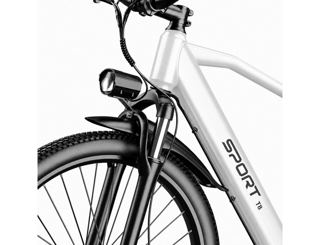 PixelPilot E-Bike Cityrad 26 Zoll Elektrofahrrad 48V 10Ah Akku, Shimano 7-Gang, Abnehmbarer Korb, 7 Gang, Nabenmotor, 468 Wh, (Packung) Bild 4