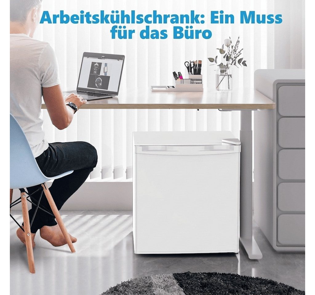 Kismile Kühlschrank 45L Mini-Kühlschrank mit Gefrierfach, kleiner Kühlschrank mit wechselbarem Türanschlag BC-46, regelbarer Thermostat, ultra leise & energiesparend Bild 3