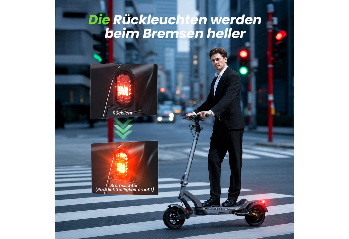 iSinwheel E-Scooter mit Straßenzulassung(ABE),APP,Faltbar E Roller mit Tasche, APP-Diebstahlschutz,10" Luftreifen,MAX 80km Reichweite Bild 3