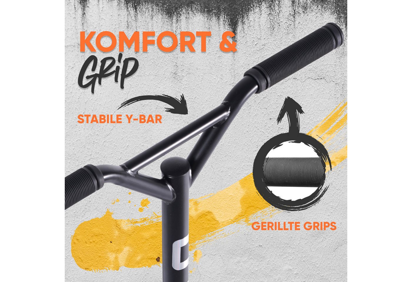 Apollo Stuntscooter Gravity - Fun-Kickscooter für Kinder und Teenager, Hohe Belastbarkeit (bis 100kg) und einfaches Handling.