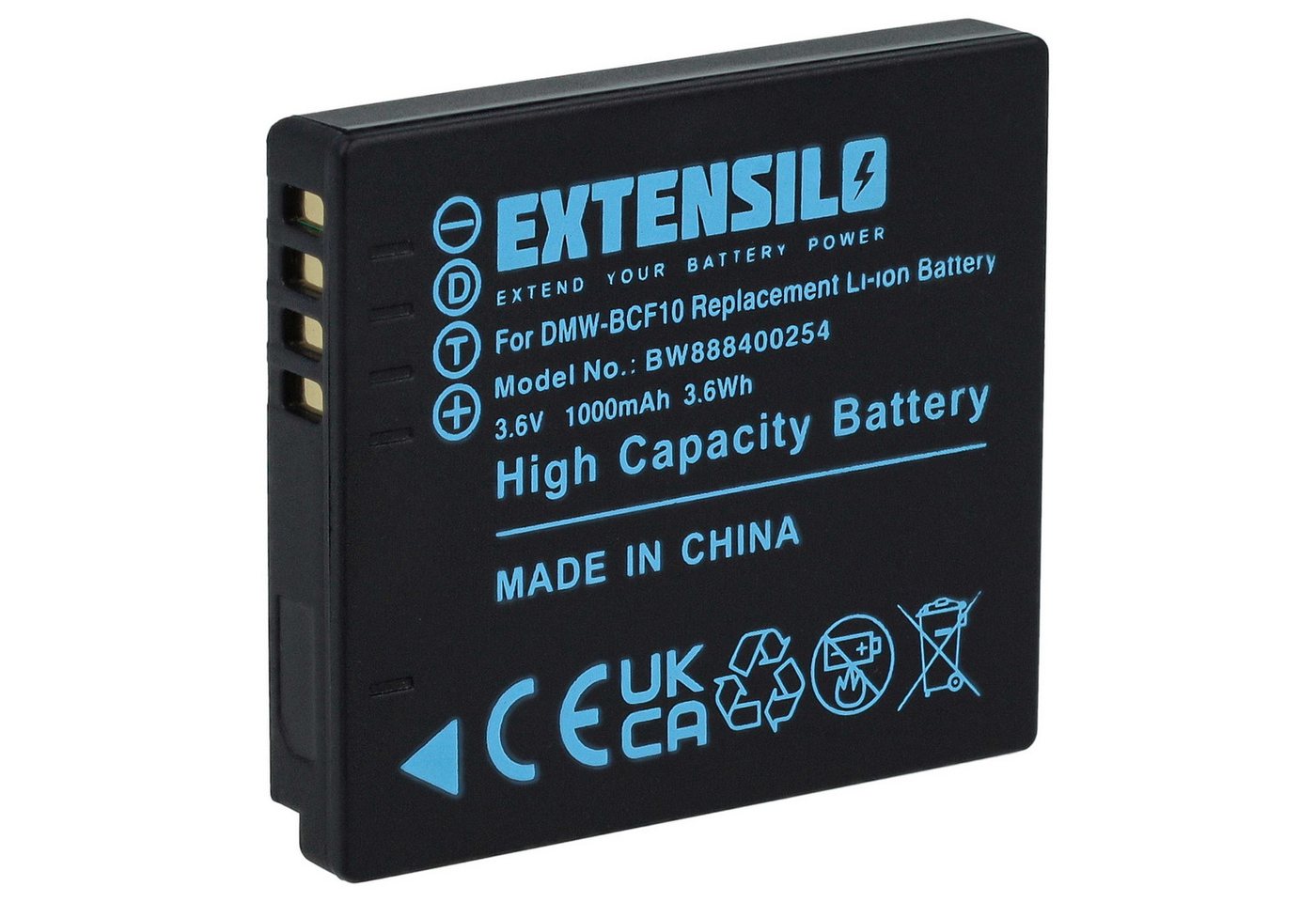 Extensilo Akku Ersatz für Panasonic DMW-BCF10PP für Digitalkamera / Kamera (1000 Kamera-Akku Akku Li-Ion 1000 mAh (3,7 V, 1 St), Leistungsfähiger Austausch-Akku für Digitalkamera, Spiegelreflexkamera Bild 5