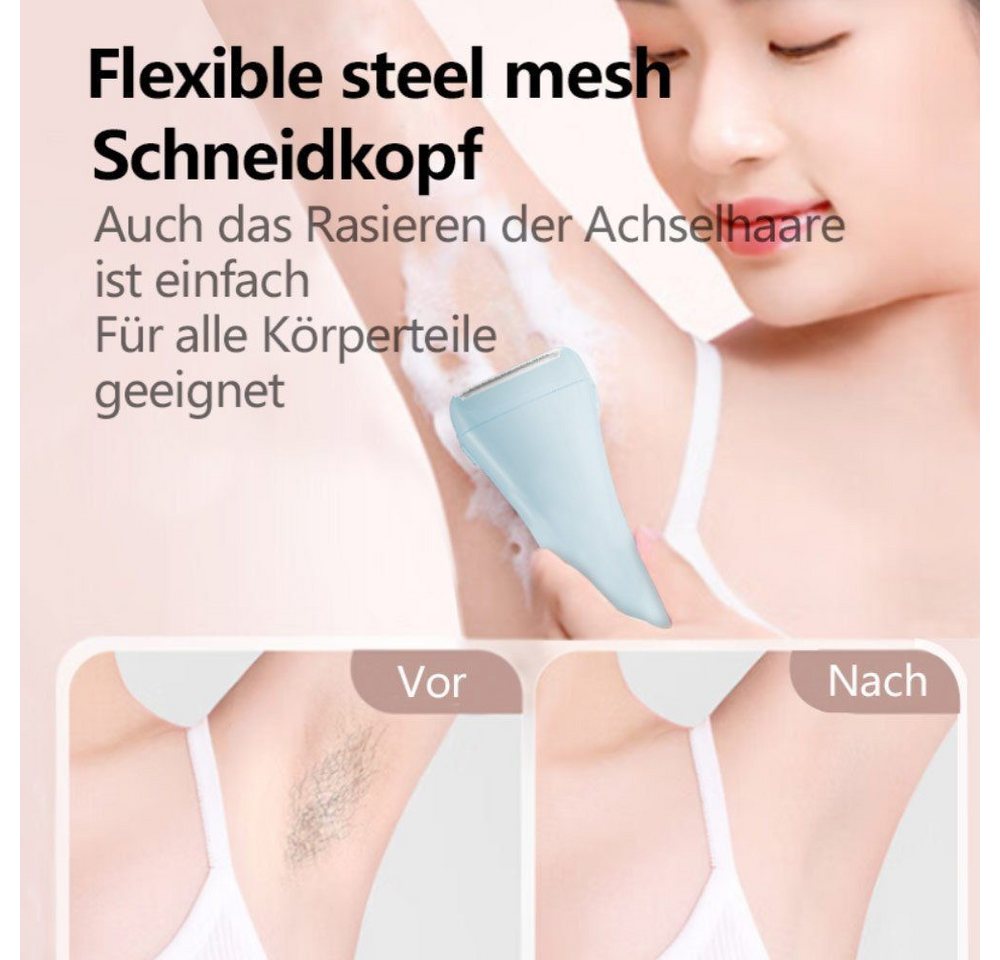 feinlux Epilierer Epilierer Haarentfernungsgerät Damenrasierer für Frauen, Aufsätze: 3 St., 2-in-1 Damen-Reiserasierer, Präzise Haarentfernung ohne Kratzer oder Schmerzen Bild 5