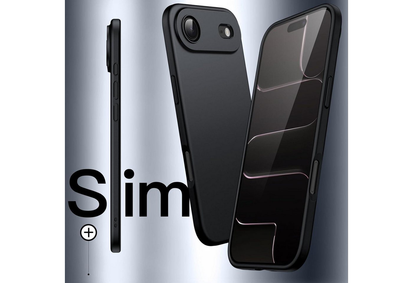 LuxusKollektion Smartphone-Hülle Hülle Schutzhülle Kameraschutz TPU iPhone 17 Air Schwarz
