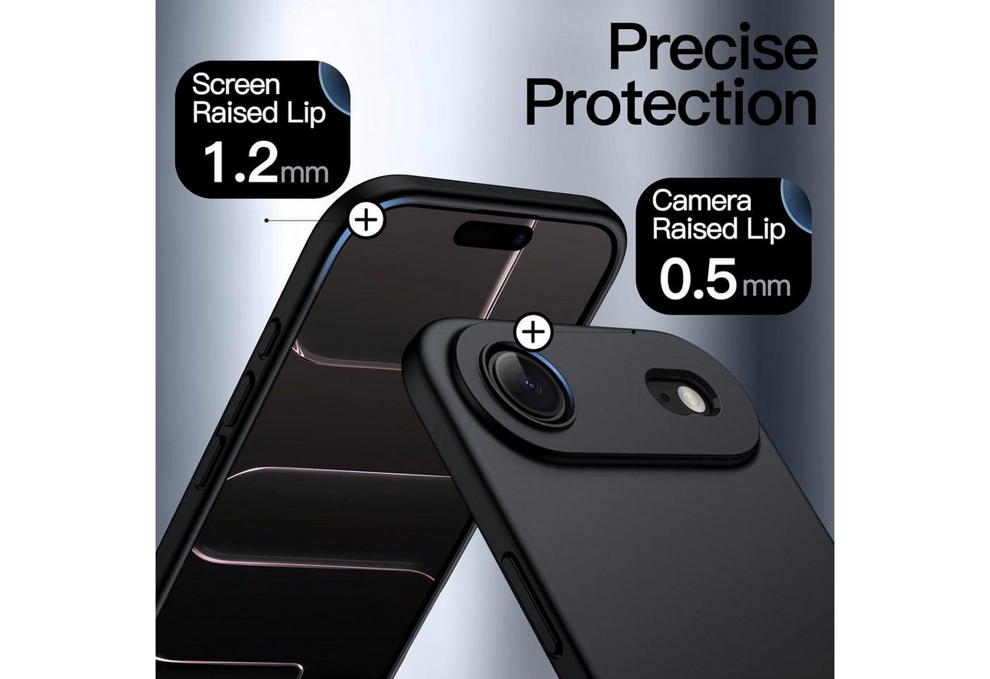 LuxusKollektion Smartphone-Hülle Hülle Schutzhülle Kameraschutz TPU iPhone 17 Air Schwarz Bild 5
