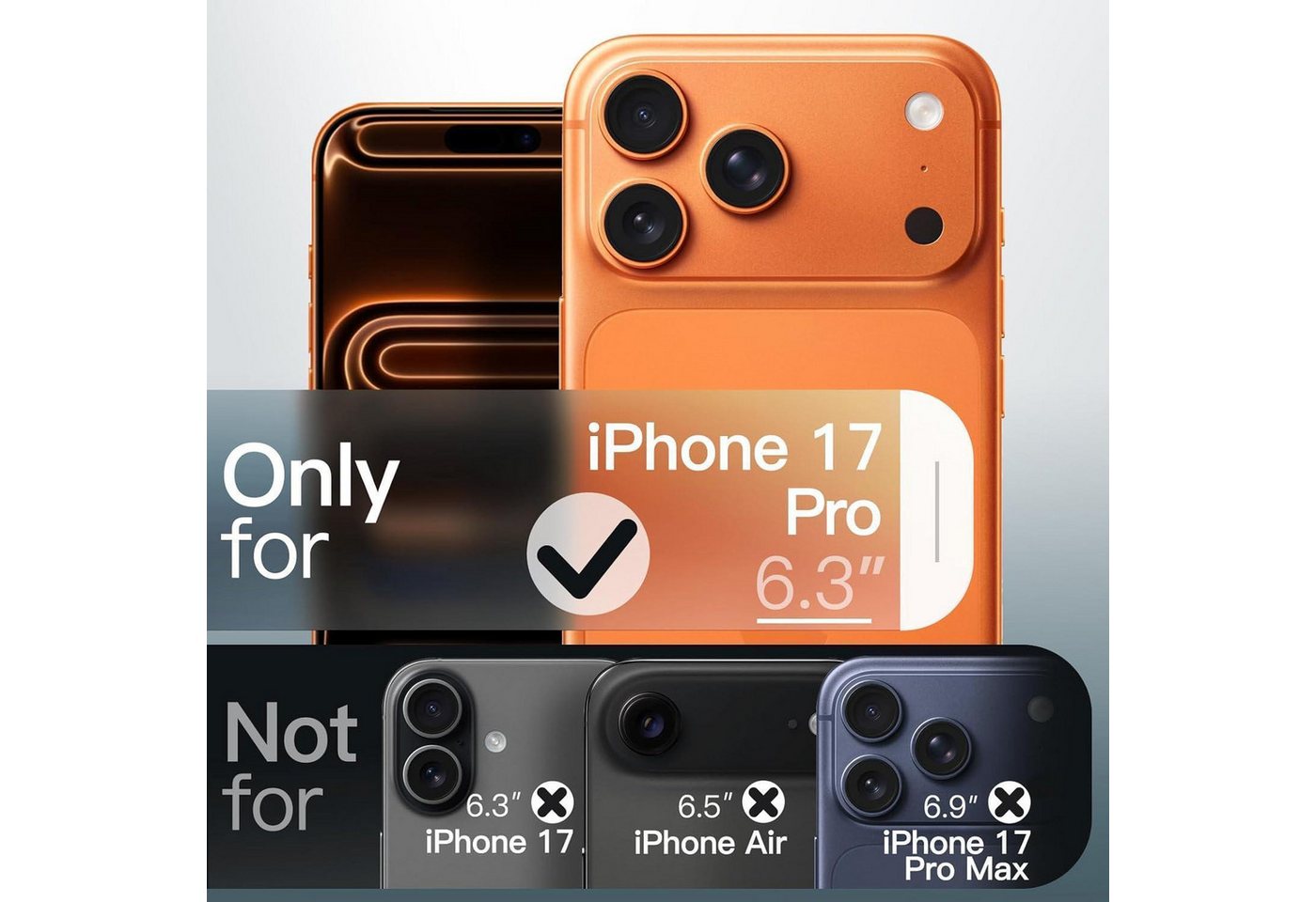 LuxusKollektion Smartphone-Hülle Handyhülle iPhone 17 Pro stoßfest Kameraschutz matt Orange Bild 3
