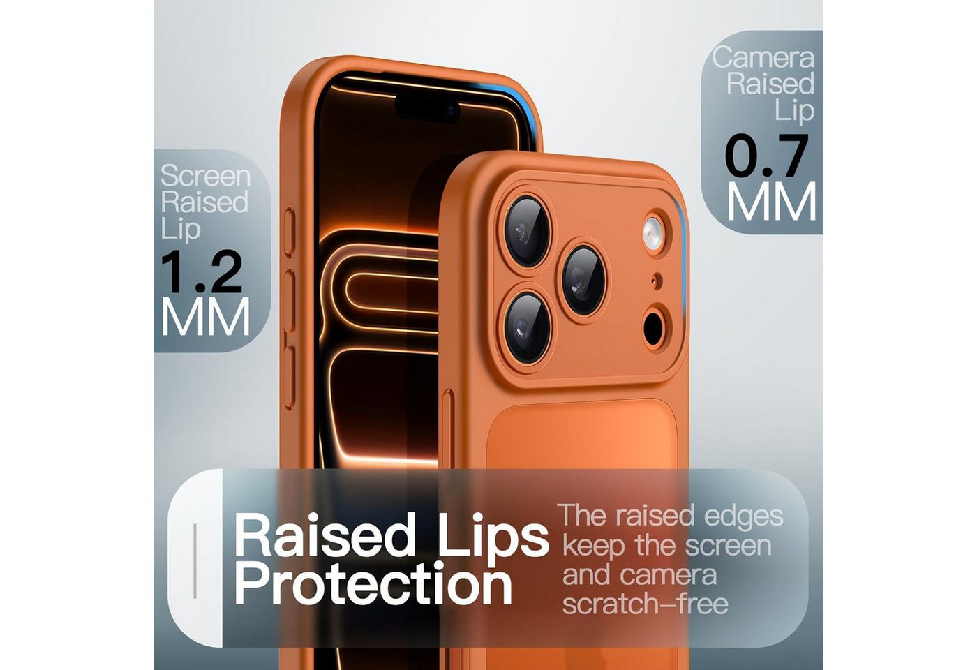 LuxusKollektion Smartphone-Hülle Handyhülle iPhone 17 Pro stoßfest Kameraschutz matt Orange Bild 5