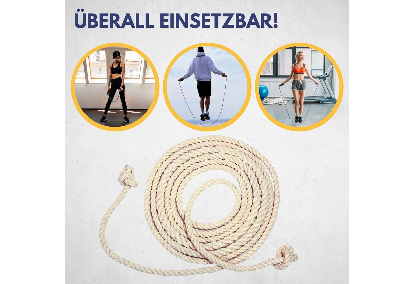 Best Sporting Springseil Springseil aus Baumwolle und Jute I 100% Naturprodukt, 100% Naturprodukt aus Baumwolle und Jute Bild 2