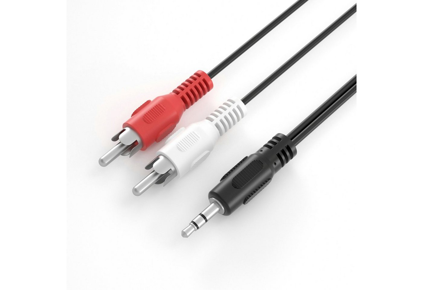 JAMEGA 3,5mm Klinke Stecker - 2x Cinch Stereo Audio AUX auf RCA Kopfhörer Audio-Kabel, (50 cm)
