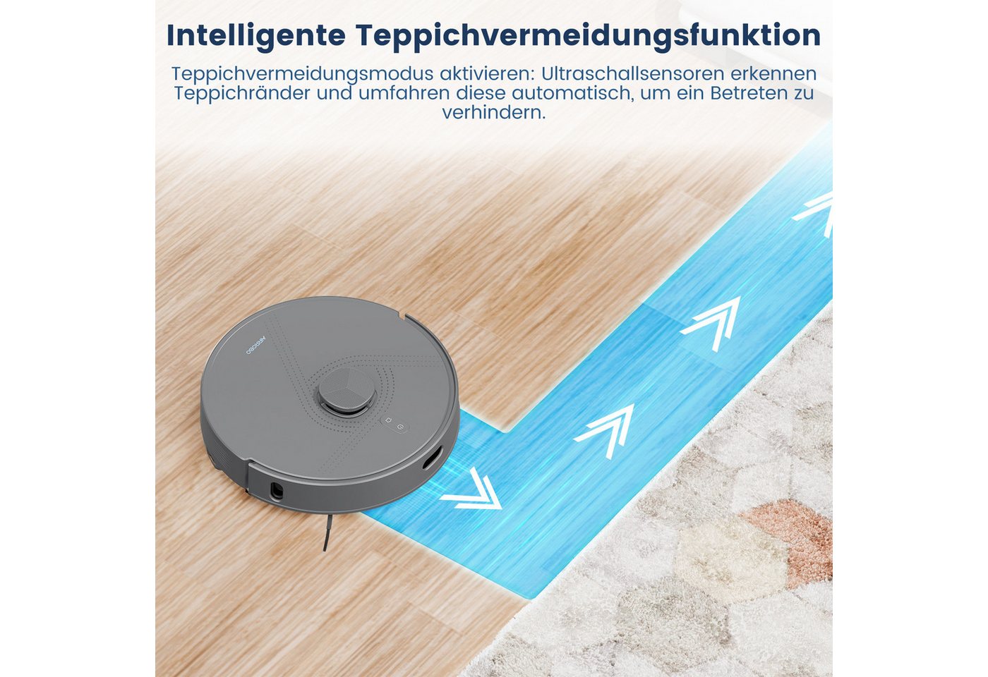 AIRROBO Nass-Trocken-Saugroboter L50+ Roboterstaubsauger mit Wischfunktion und Absaugstation, 55 W, 5500 Pa Saugkraft, 75 Tage freihändige Reinigung, LDS-Navigation, Antitangle-Gummibürste, ideal für Tierhaare, 240 Min. Laufzeit Bild 5