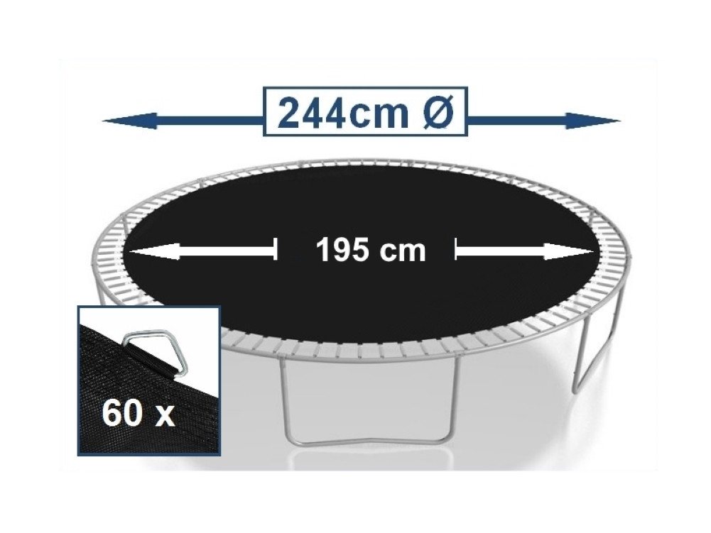 walexo Gartentrampolin Sprungtuch für Trampolin Ø 244 cm 60 Ösen (Federn 17,8 cm), (Sprungtuch inclusive Federspanner) Bild 4