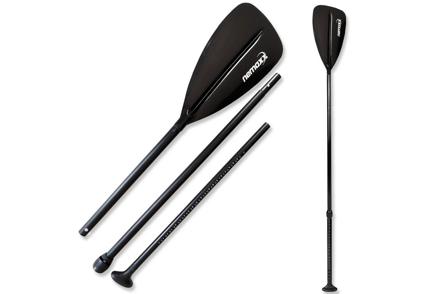 NEMAXX Sets 3-teilig Alu/Carbon verstellbar Kajak Kanu Touring Stechpaddel SUP-Paddel, (Mit Skala, sicherem Halt, präziser Längenverstellung und Ergogriff), Kompakt zerlegbar, flexibel verstellbar und für ruhige Führung gebaut Bild 3