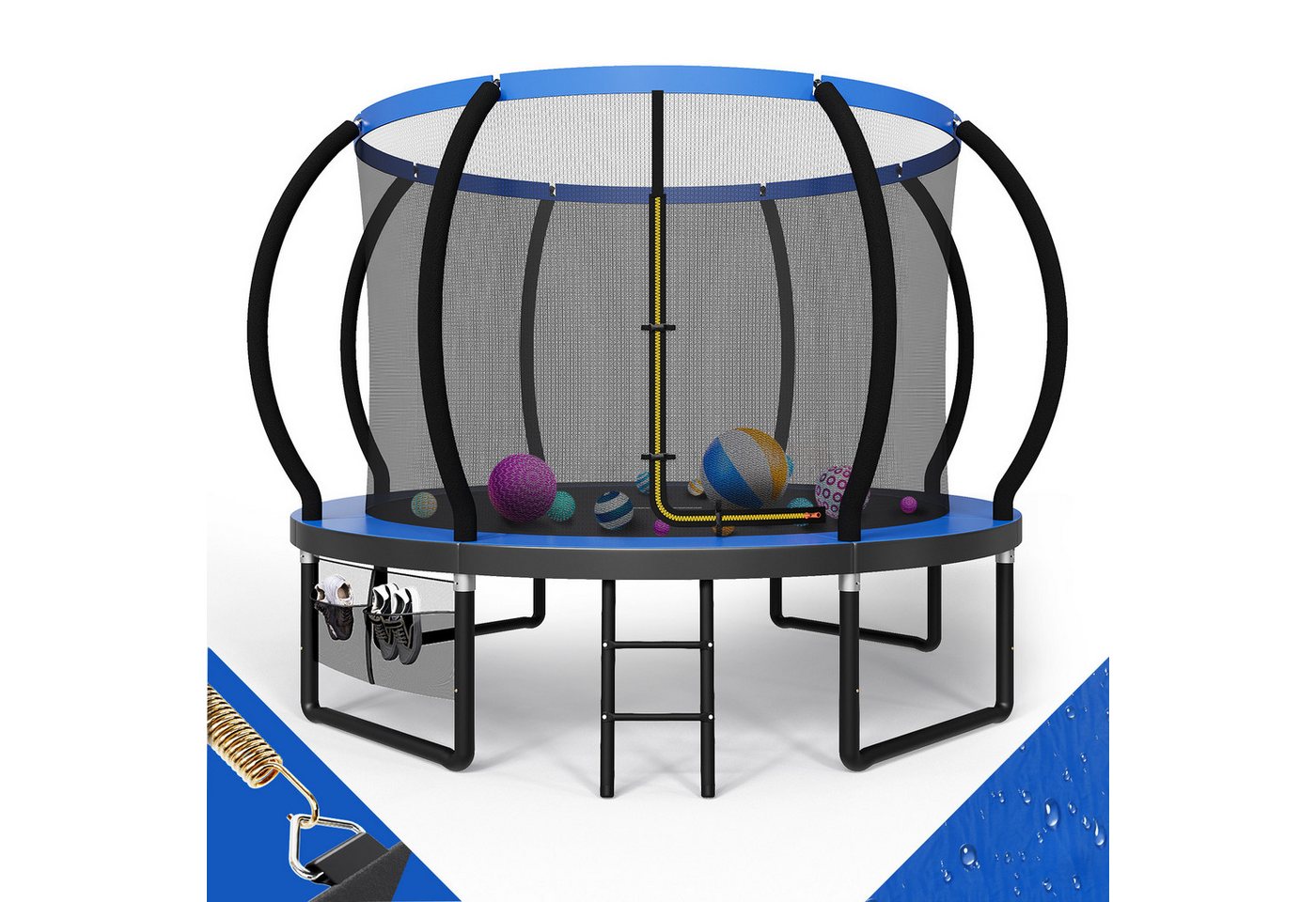 GUNJI Gartentrampolin Trampolin Ø228/305cm,Kindertrampolin Gewicht 150 kg, Ø 305 cm, Ø366/427cm outdoor trampolin mit Sicherheitsnetz und Leiter,Sprungtuch Bild 4