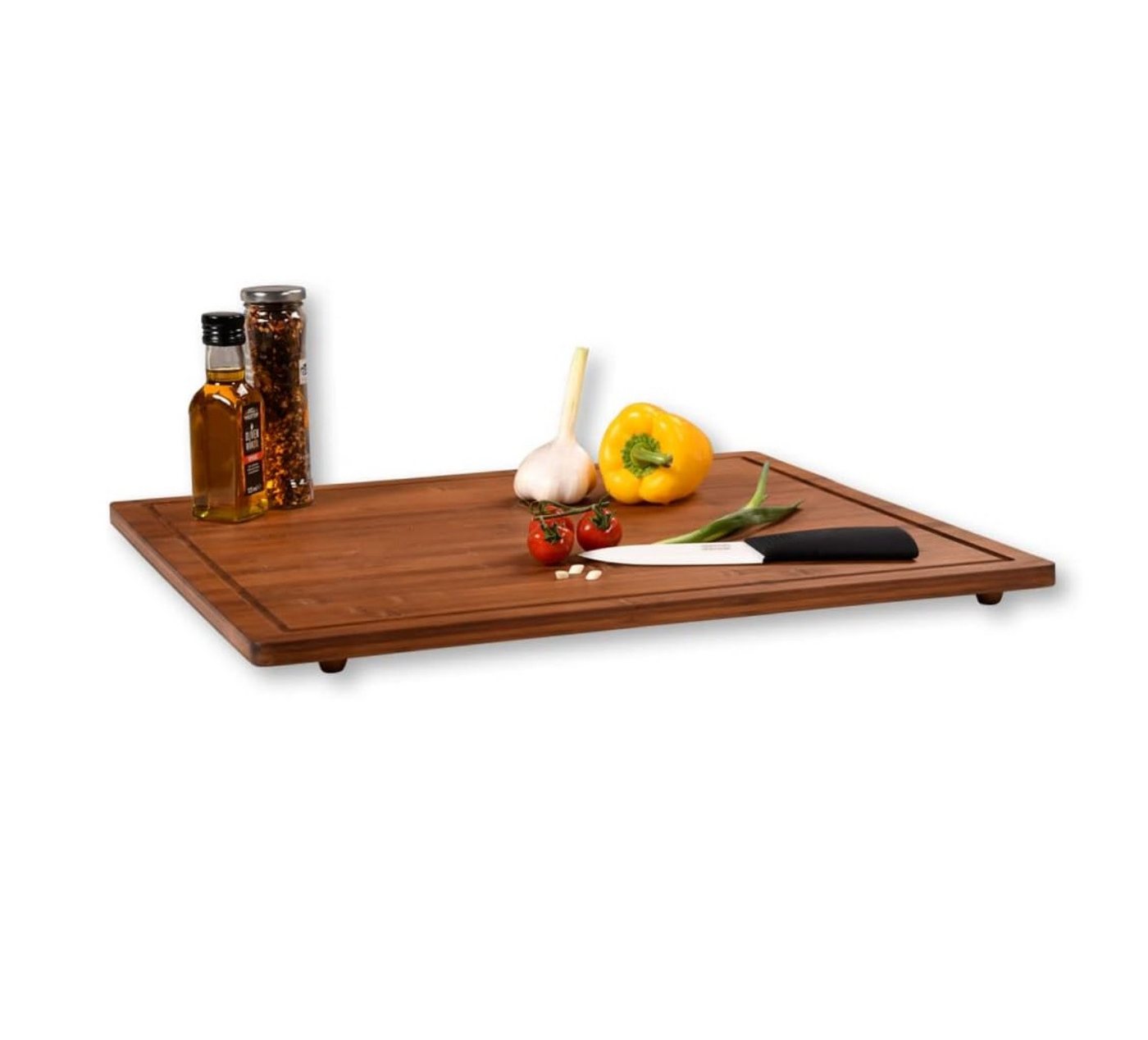 Kesper Herdblende-/Abdeckplatte XXL Schneide- und Abdeckplatte 56 x 50 x 4 cm aus Bambus, Unbekannt, Dunkelbraun, ideal als Herdabdeckung oder Backbrett Bild 3