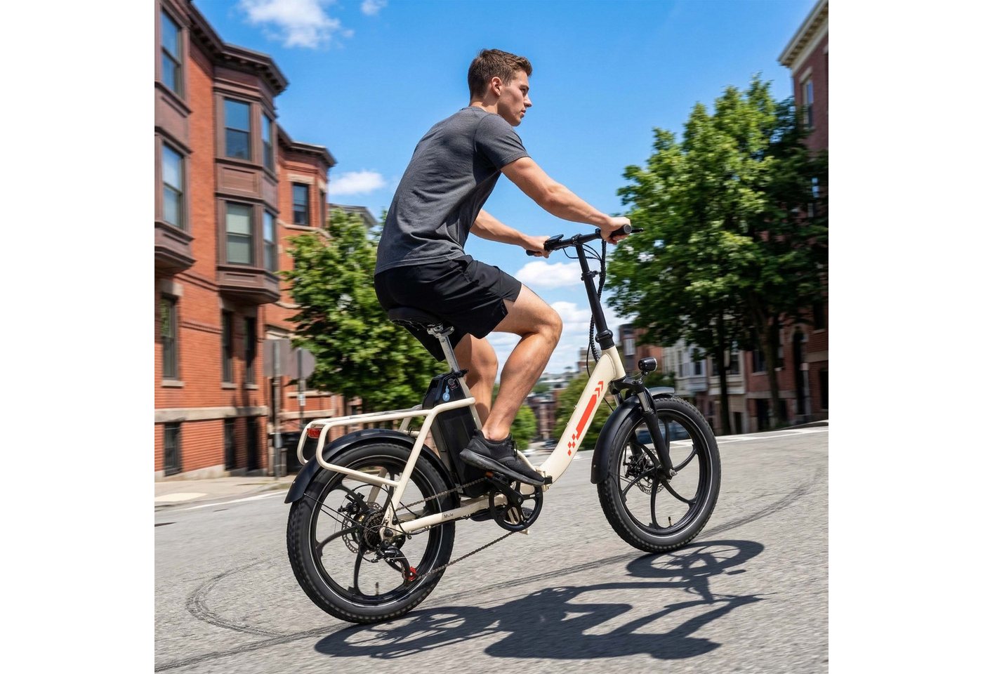 Vankel E-Bike Cityrad M1 Faltbares Damen u. Herren E-Fahrrad 960WH Pedelec,20AH 120 km, Kettenschaltung, Heckmotor, 960 Wh, Cityrad 7 Gang Shimano,Scheibenbremsen, Kettenschaltung, E-bikes Bild 5