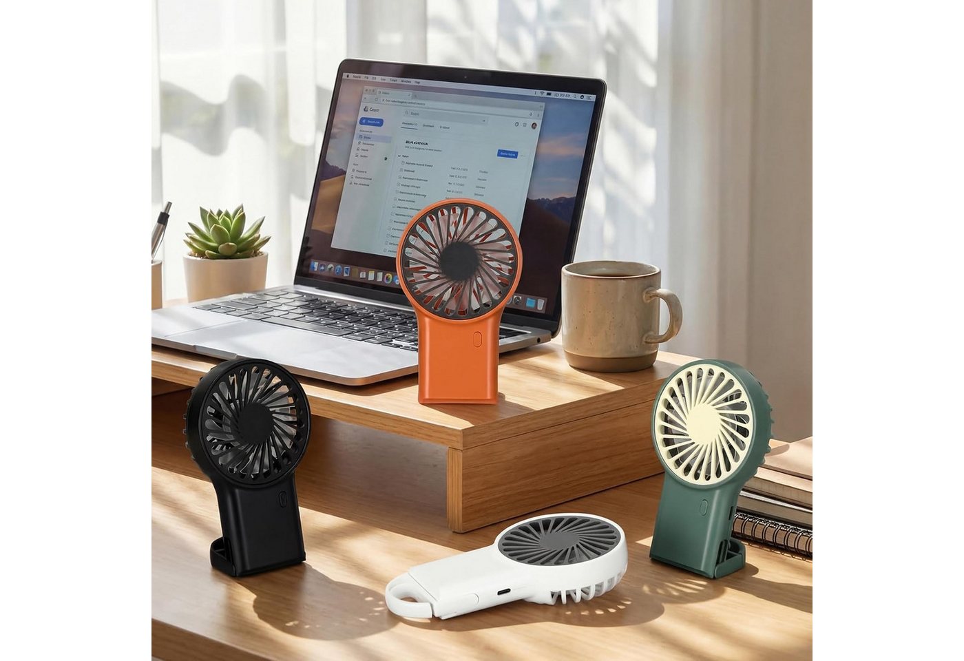 Minicloss Handventilator Mini-Handheld-Ventilator, Desktop-Ventilator, leichter USB-Ventilator, Für modische Frauen, Männer, Innen- und Außenbereiche
