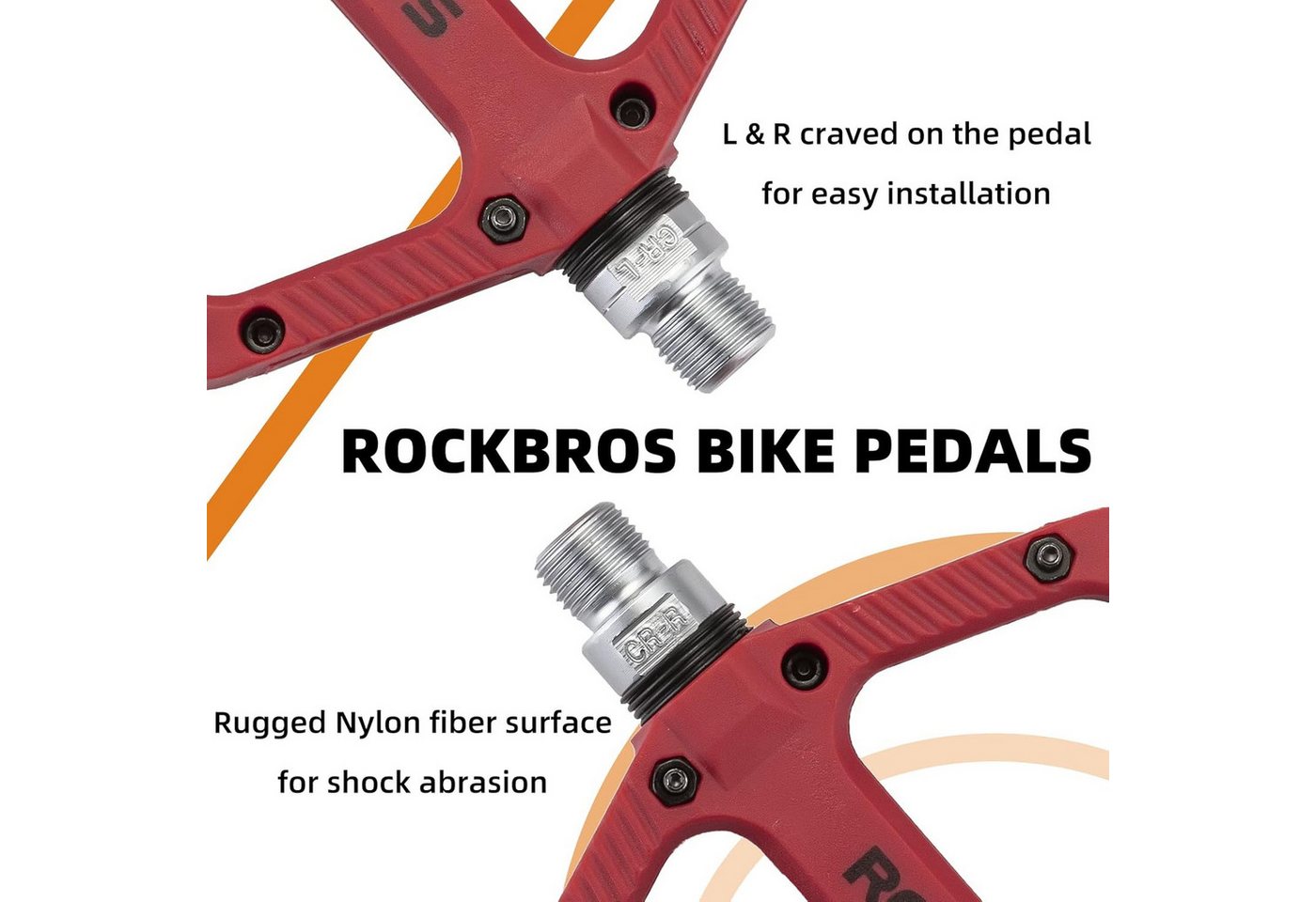 ROCKBROS Fahrradpedale Fahrradpedale 9/16 Zoll, Anti-Rutsch Plattform für MTB & Rennrad Bild 2