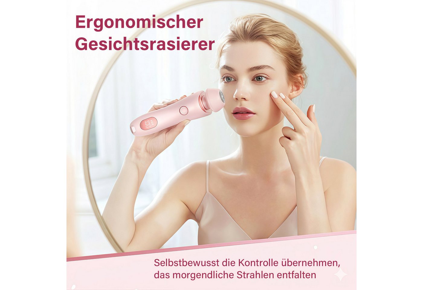 MOPUEA Epilierer Elektrischer Epilierer 2 in 1 IPX7 Wasserschutz kabellos Nass Trocken, Wiederaufladbarer Damenrasierer mit IPX7 Wasserschutz, 3D Scherkopf Akkuanzeige IPX7 kabellos hautfreundlich