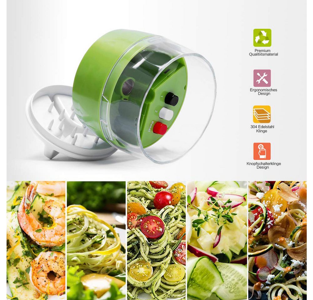 Diwzbyn Spiralschneider 4 in1 Spiralschneider Hand für Gemüsespaghetti, Gemüse Spiralschneider, Gemüsehobel für Karotte, Gurke, Kartoffel,Kürbis, Zucchini, Zwiebel Bild 3