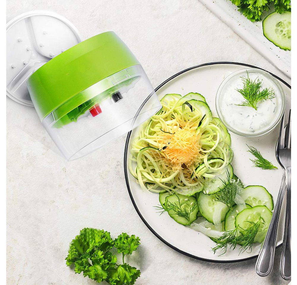 Diwzbyn Spiralschneider 4 in1 Spiralschneider Hand für Gemüsespaghetti, Gemüse Spiralschneider, Gemüsehobel für Karotte, Gurke, Kartoffel,Kürbis, Zucchini, Zwiebel Bild 4