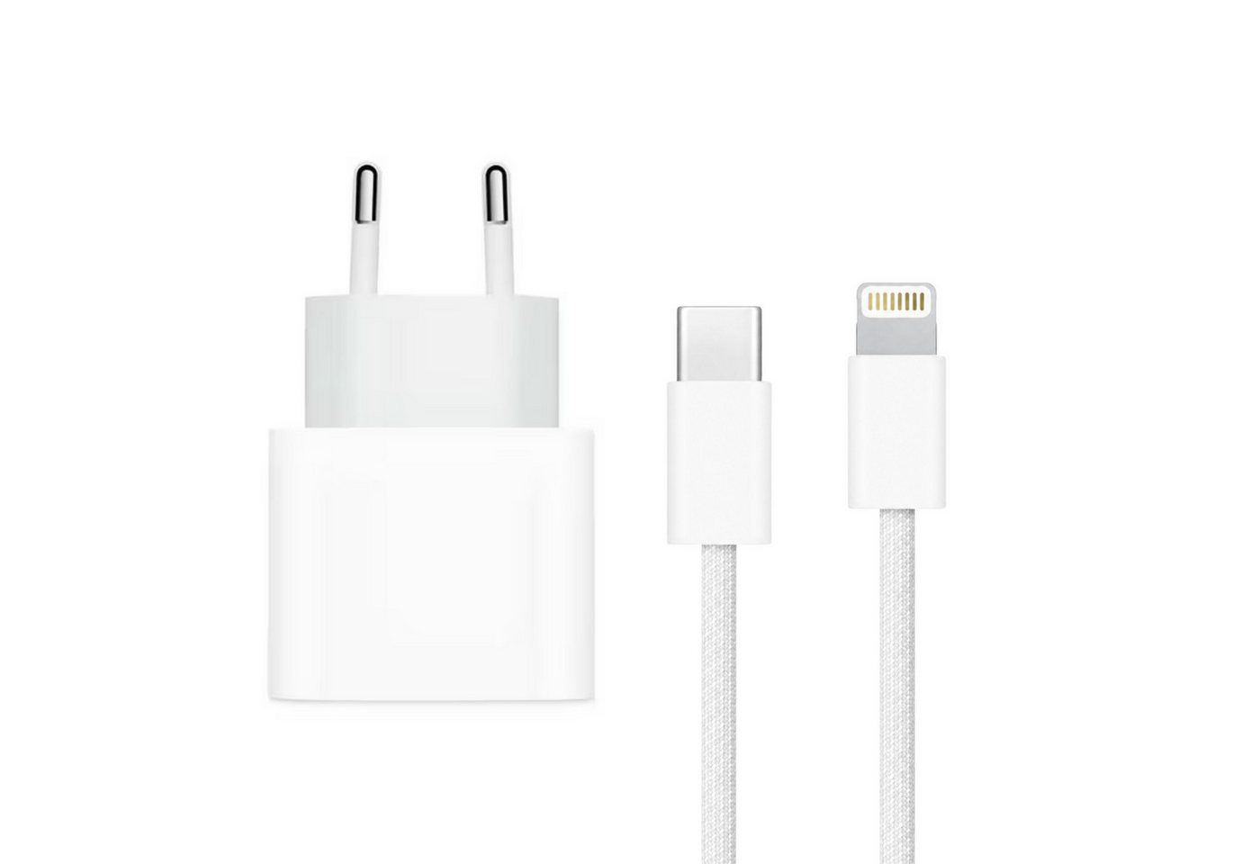 PlugUp Ladegerät mit iPhone Lightning Ladekabel iPhone 11 12 13 14 Pro Max SE USB-Ladegerät (2220 mA, Set, 1-tlg., 2-teiliges Ladeset, 20W USB-C Schnellladegerät für iPhone 11 12 13 14 Pro Max SE Plus) Bild 2