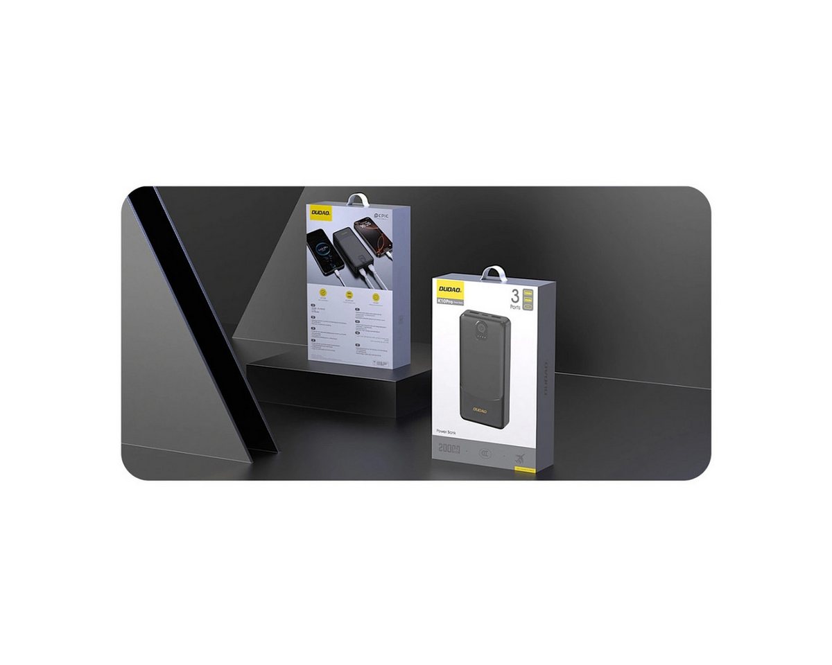 Dudao K10Pro Powerbank 20000 mAh (5 V), Ladung von 2 Geräten gleichzeitig, Kompaktes Format Bild 3
