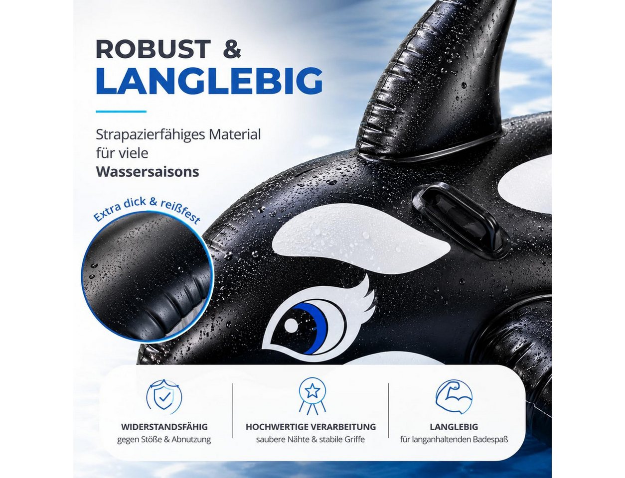 TK Gruppe Luftmatratze XXL Aufblasbare Luftmatratze Schwimmring Tier – Großer Schwimmreifen Bild 3