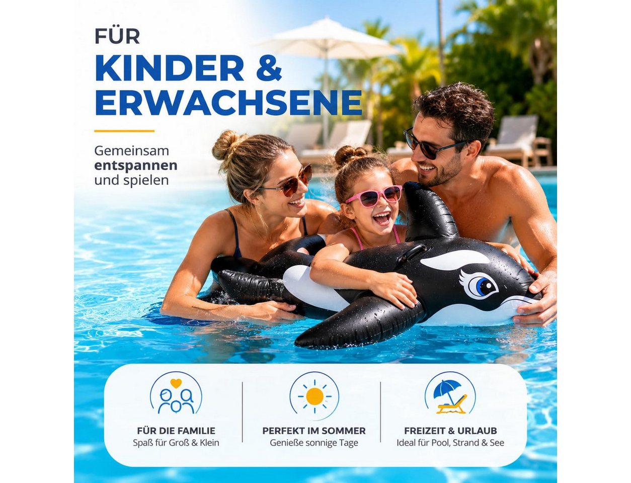 TK Gruppe Luftmatratze XXL Aufblasbare Luftmatratze Schwimmring Tier – Großer Schwimmreifen Bild 4
