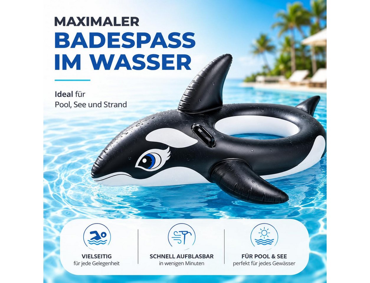 TK Gruppe Luftmatratze XXL Aufblasbare Luftmatratze Schwimmring Tier – Großer Schwimmreifen Bild 5