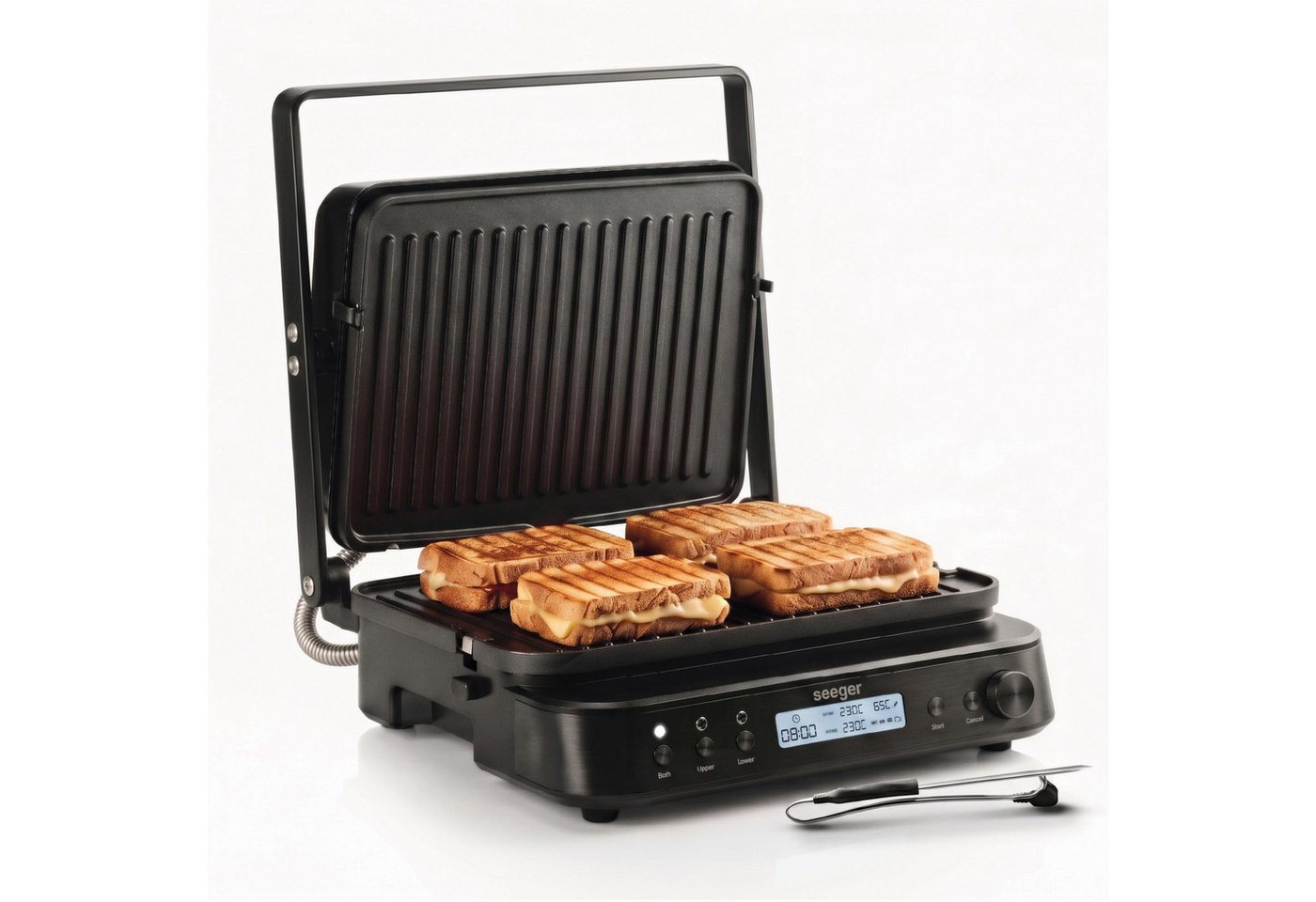 Seeger Kontaktgrill 3-in-1 MultiGrill XL, Temperatursonde, PFAS-Frei Grill/Plancha Platten, 2000 W Bild 3