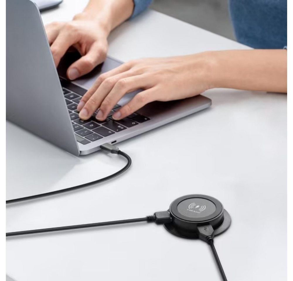 POPOLIC 18W Ladegerät Wireless Charger Versenkbare Wireless Charger Induktions-Ladegerät (1-tlg., Wireless Charger SCHNELL Ladegerät Tischsteckdose Einbausteckdose, Schreibtisch-Einbausteckdose versenkbar)