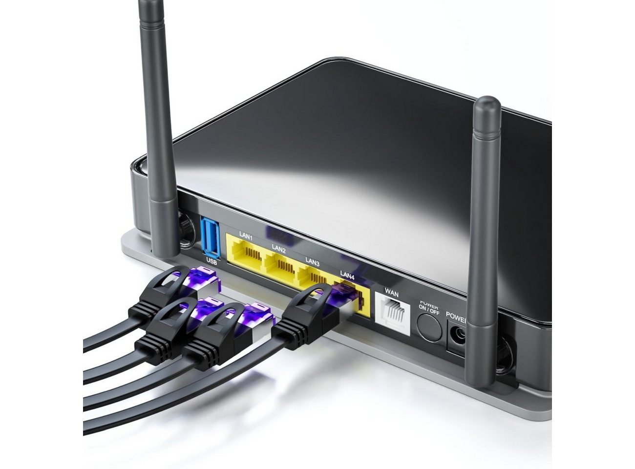 deleyCON deleyCON 30m RJ45 Patchkabel Flachkabel mit CAT7 Rohkabel U/FTP - LAN-Kabel
