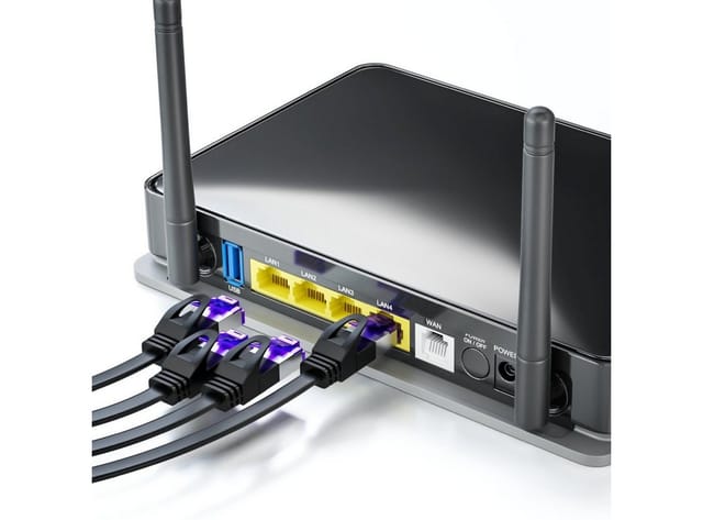 deleyCON deleyCON 30m RJ45 Patchkabel Flachkabel mit CAT7 Rohkabel U/FTP - LAN-Kabel
