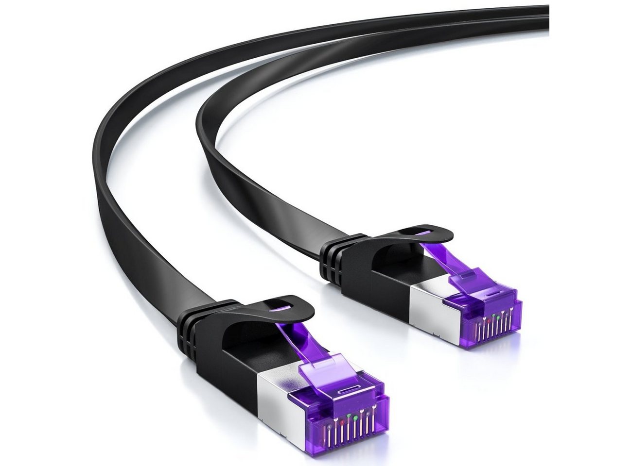 deleyCON deleyCON 30m RJ45 Patchkabel Flachkabel mit CAT7 Rohkabel U/FTP - LAN-Kabel Bild 3