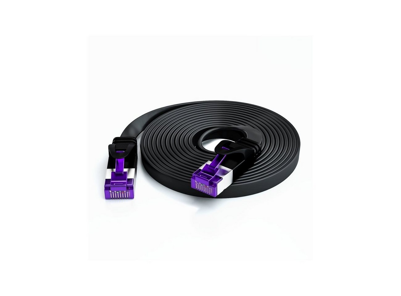 deleyCON deleyCON 30m RJ45 Patchkabel Flachkabel mit CAT7 Rohkabel U/FTP - LAN-Kabel Bild 4