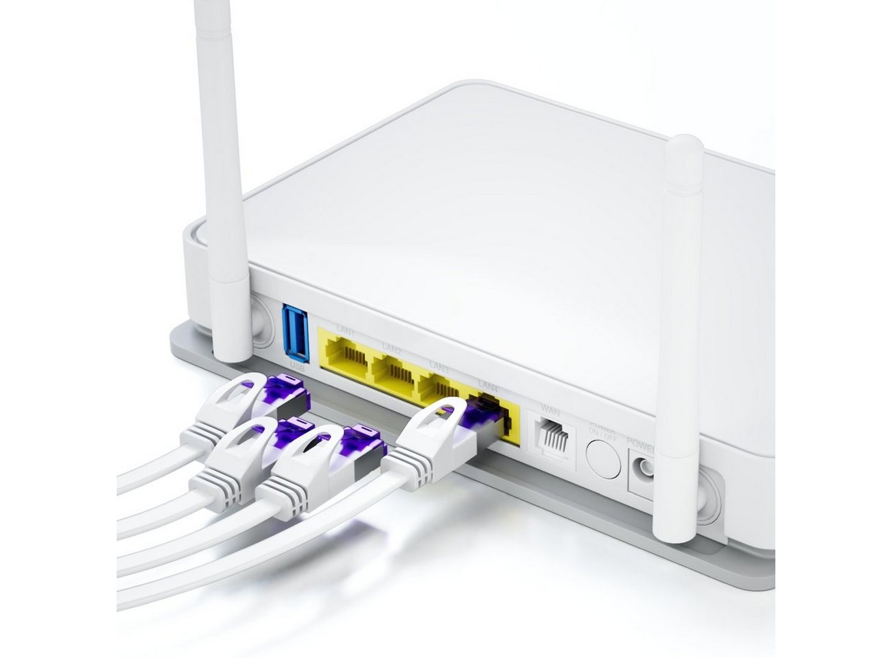 deleyCON deleyCON 15m RJ45 Patchkabel Flachkabel mit CAT7 Rohkabel U/FTP - Weiß LAN-Kabel Bild 5