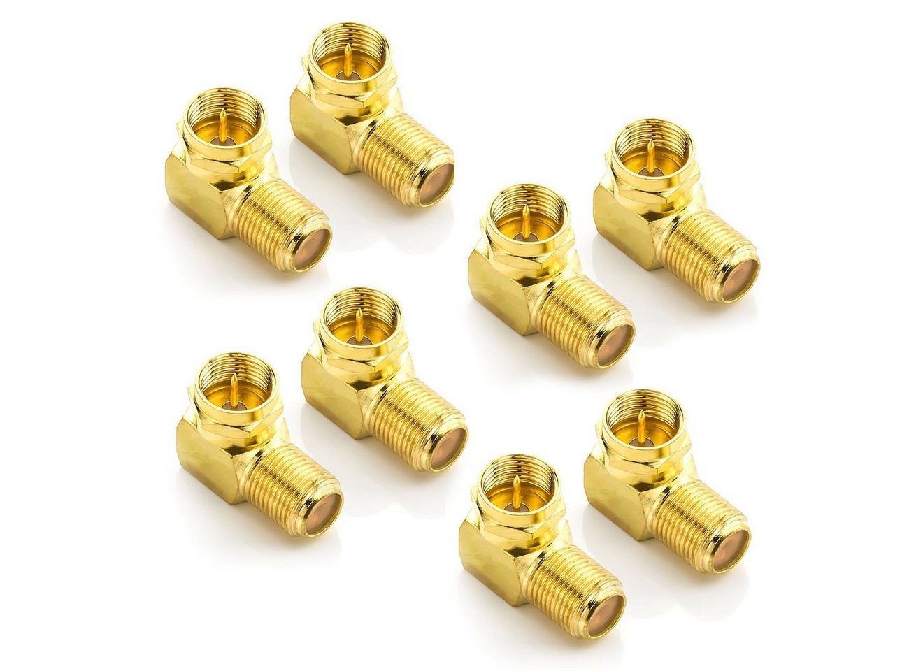 deleyCON deleyCON 8x Sat-Winkel-Adapter 90° Grad für Koaxialkabel 7mm SAT-Kabel Bild 2